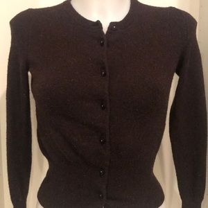 Chocolate brown silk and cashmere cardigan